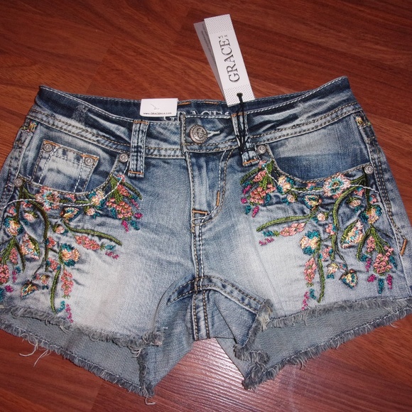 grace in la jeans shorts
